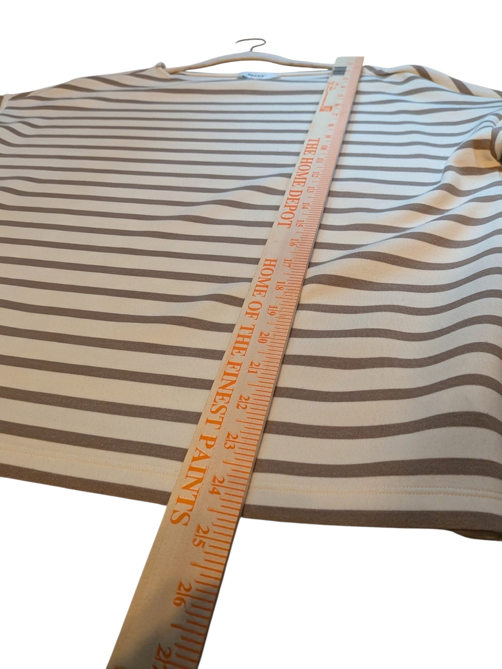 SPANX Beige and Cream Striped Long-Sleeve Boatneck Top - Picture 6 of 9